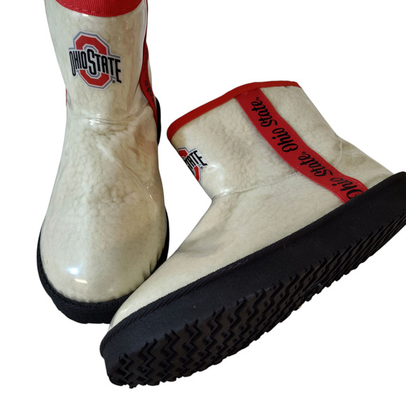 Ohio State Buckeyes Boots Womens Size 7 NCAA Football Fleece Lined Rain Shoes - Picture 1 of 16